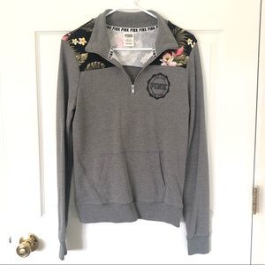 VS PINK | Floral Quarter Zip | XS